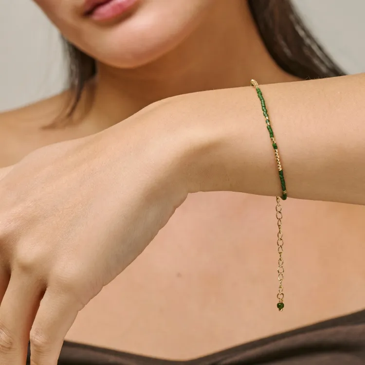 Enamel Petra Khaki armband in verguld sterlingzilver