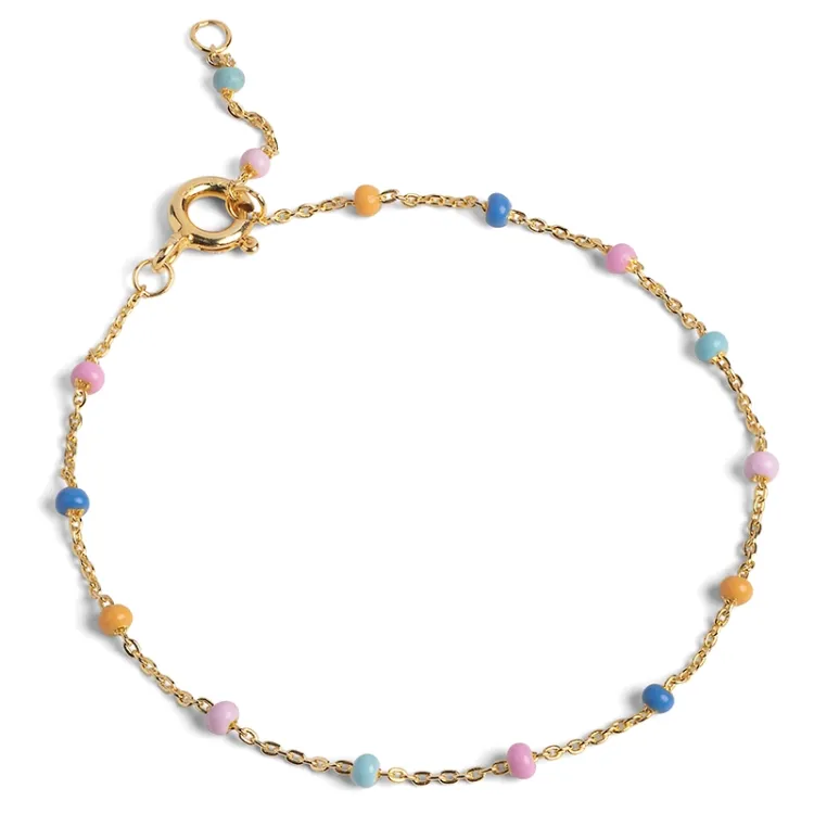 Enamel Lola Lolly armband in verguld sterlingzilver veelkleurig emaille