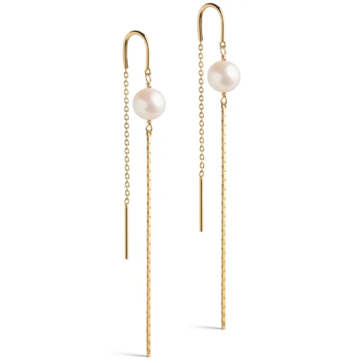 Enamel Aga Pearl oorbellen in verguld sterlingzilver