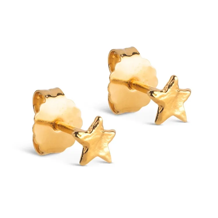 Enamel Star Energy oorsteker in verguld sterlingzilver