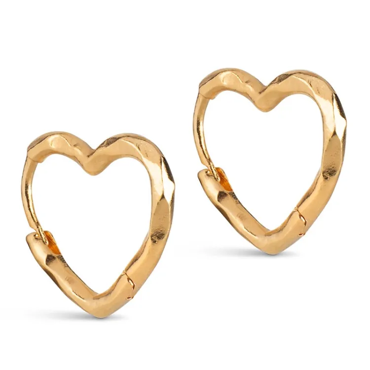 Enamel Organic Heart Small oorbellen in verguld sterlingzilver