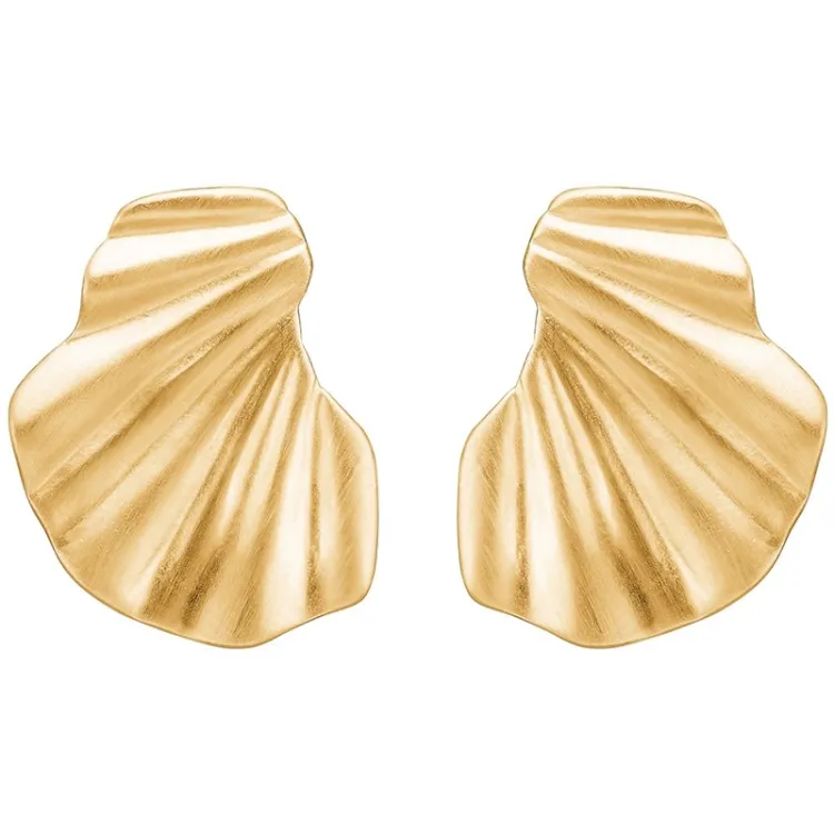 Enamel Wave oorbellen in verguld sterlingzilver