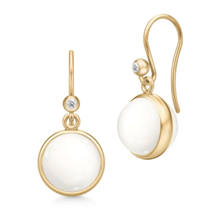 Julie Sandlau Prime Ivory oorbellen in verguld sterlingzilver witte kristal