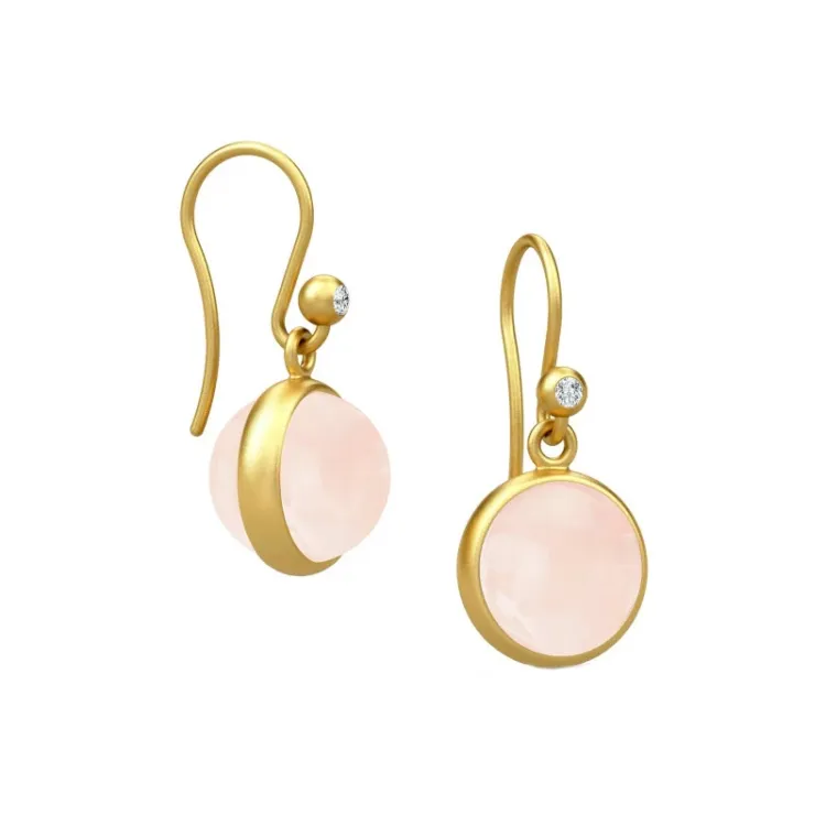 Julie Sandlau Prime roze oorbellen in verguld sterlingzilver