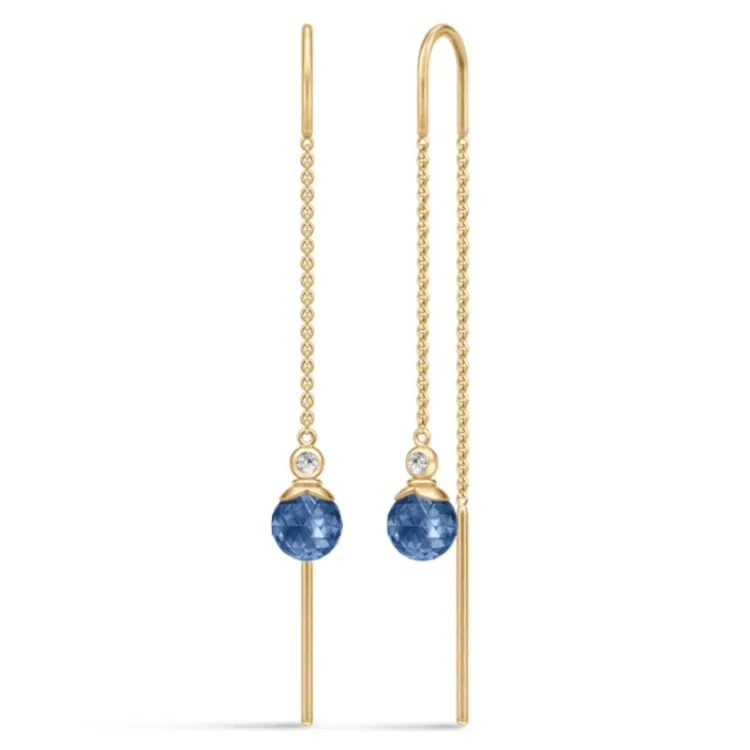 Julie Sandlau Berry blauwe ketting oorbellen in verguld sterlingzilver blauwe kristal witte zirkoon