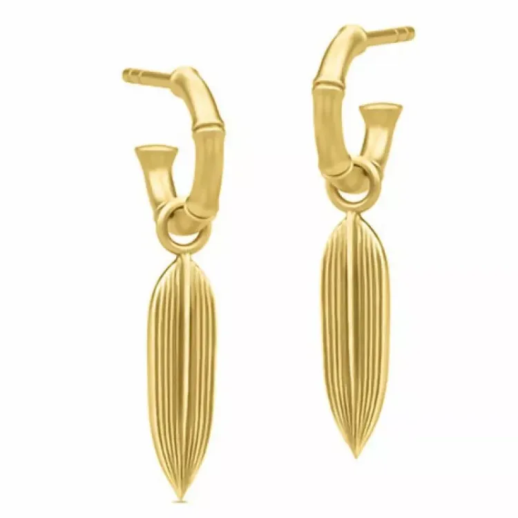 Julie Sandlau blad oorbellen in verguld sterlingzilver