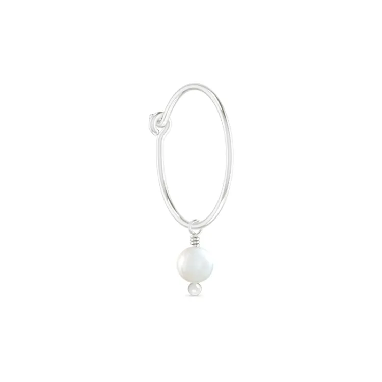 ID Fine IDH049SLWHITE Ibiza 1/2 paar mini hoops in zilver