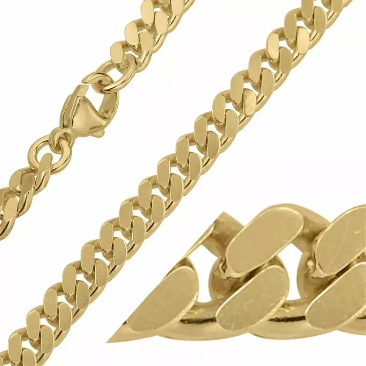 Bnh pantserketting in verguld sterlingzilver 38,0 cm x 5,3 mm