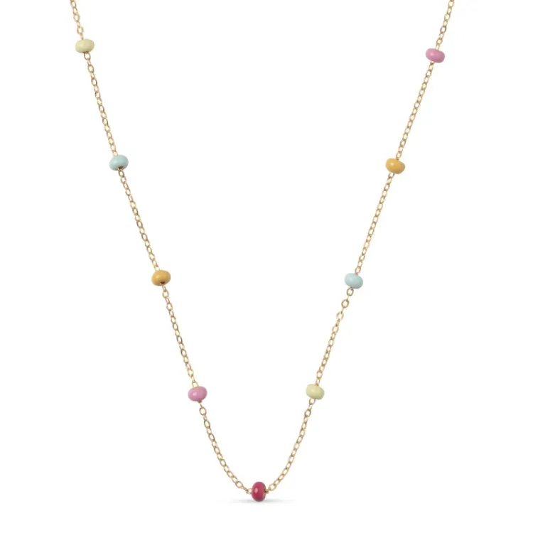 Enamel Lola Bold Rainbow ketting in verguld sterlingzilver veelkleurig emaille