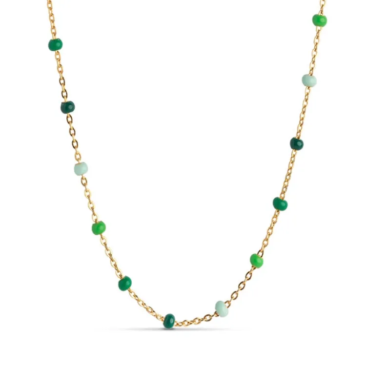 Enamel Lola Spring ketting in verguld sterlingzilver