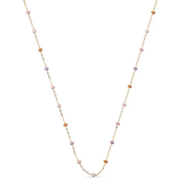 Enamel Lola Blush ketting in verguld sterlingzilver lichtpaarse emaille