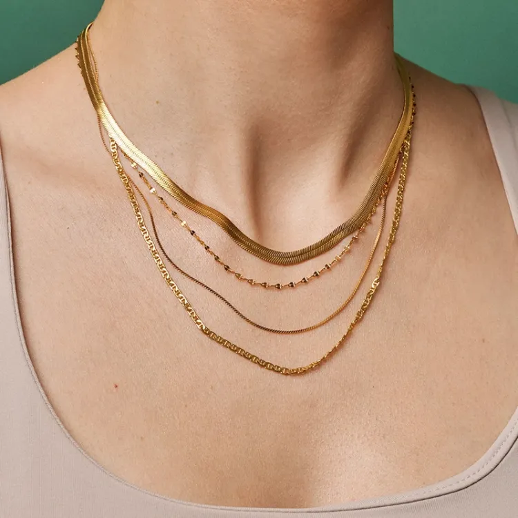 Enamel Carla ketting in verguld sterlingzilver
