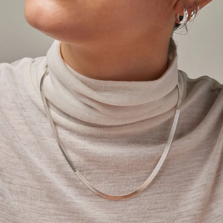 Enamel Carla ketting in zilver