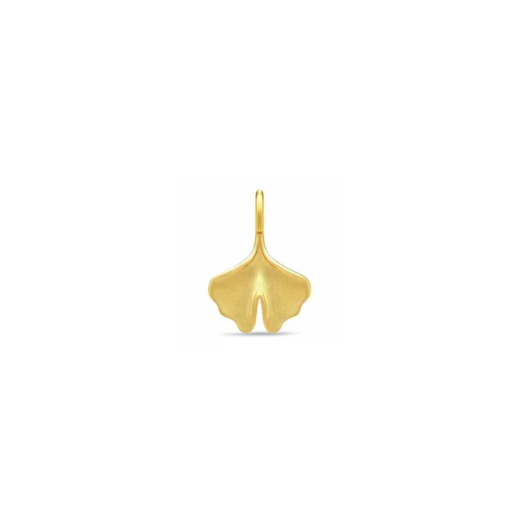 Julie Sandlau Ginkgo blad hanger in verguld sterlingzilver