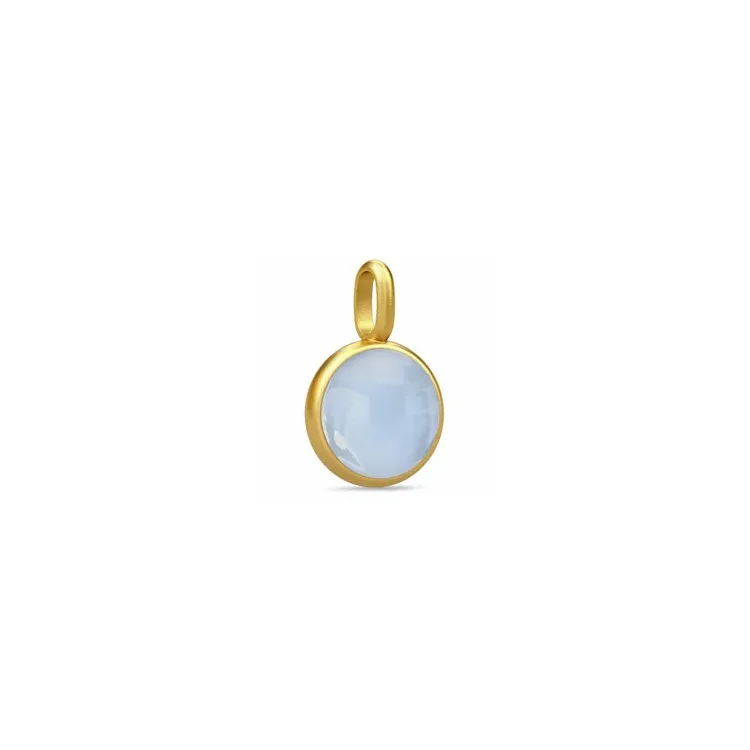 Julie Sandlau Prime rond hanger in verguld sterlingzilver lichtblauwe kristal