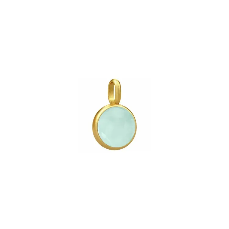 Julie Sandlau Prime rond hanger in verguld sterlingzilver lichtgroene kristal