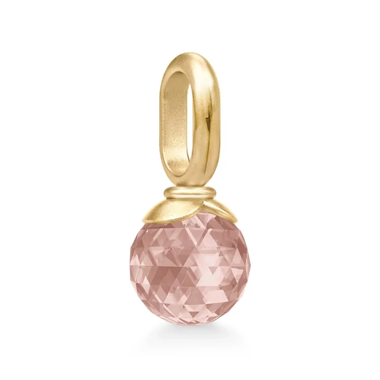 Julie Sandlau Berry Small roze hanger in verguld sterlingzilver roze kristal
