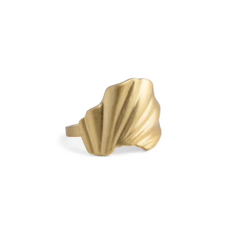 Enamel Wave verstelbaar ring in verguld sterlingzilver