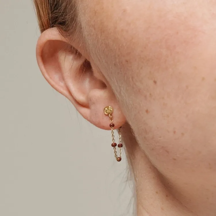 Enamel Lola Cooper oorbellen in verguld sterlingzilver