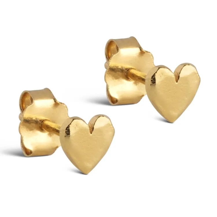 5 mm Enamel Heart oorsteker in verguld sterlingzilver