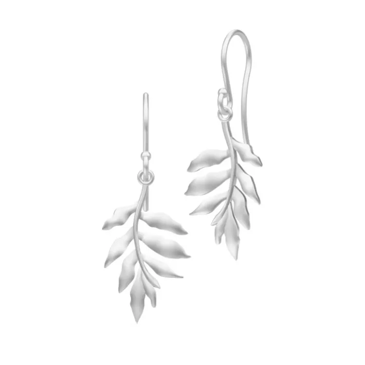 Julie Sandlau Little Tree Of Life oorbellen in satijn gerodineerd sterling zilver