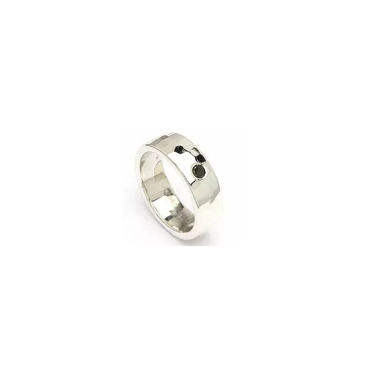 testsieraad zwart diamant ring in zilver
