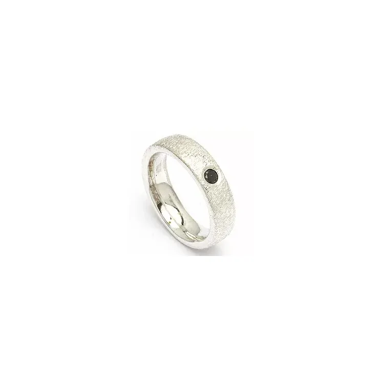 testsieraad zwart diamant ring in zilver