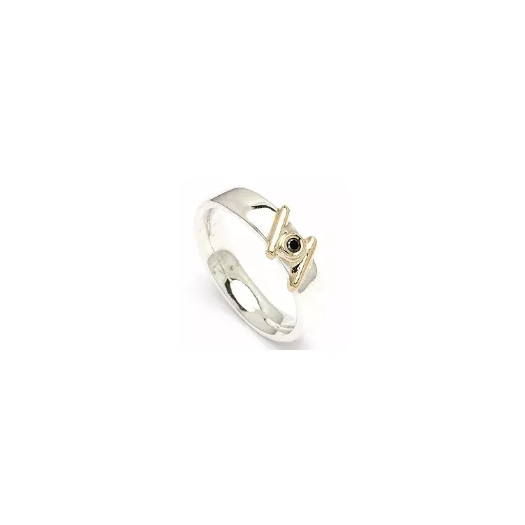 testsieraad zwart diamant ring in zilver