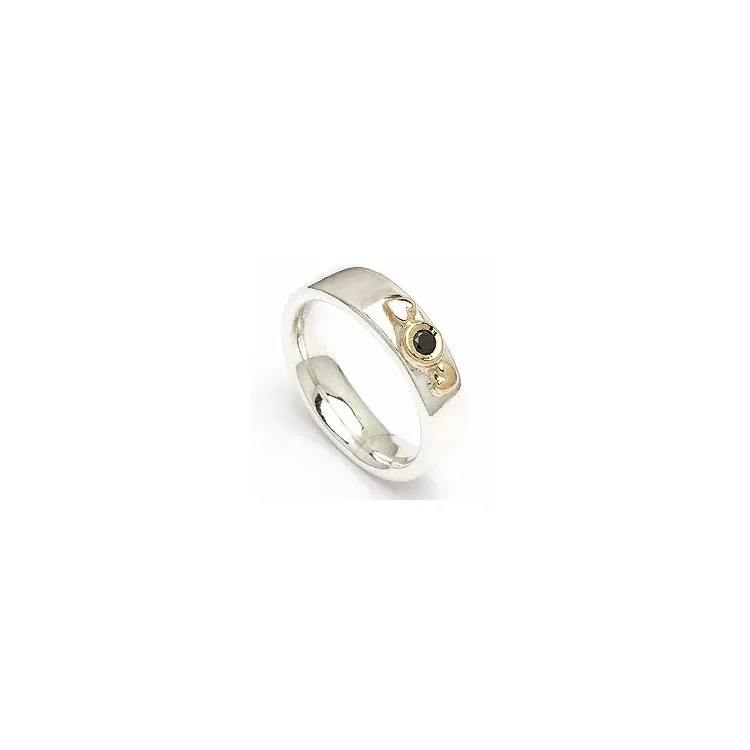 testsieraad zwart diamant ring in zilver en goud