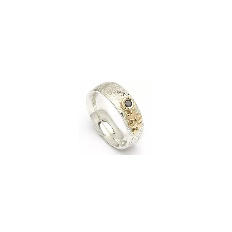 testsieraad zwart diamant ring in zilver