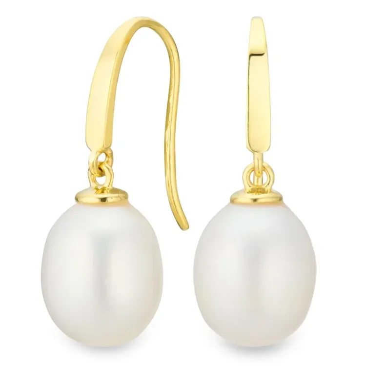 verzamelmonster parel oorbellen in 9 karaat goud - Gold Collection