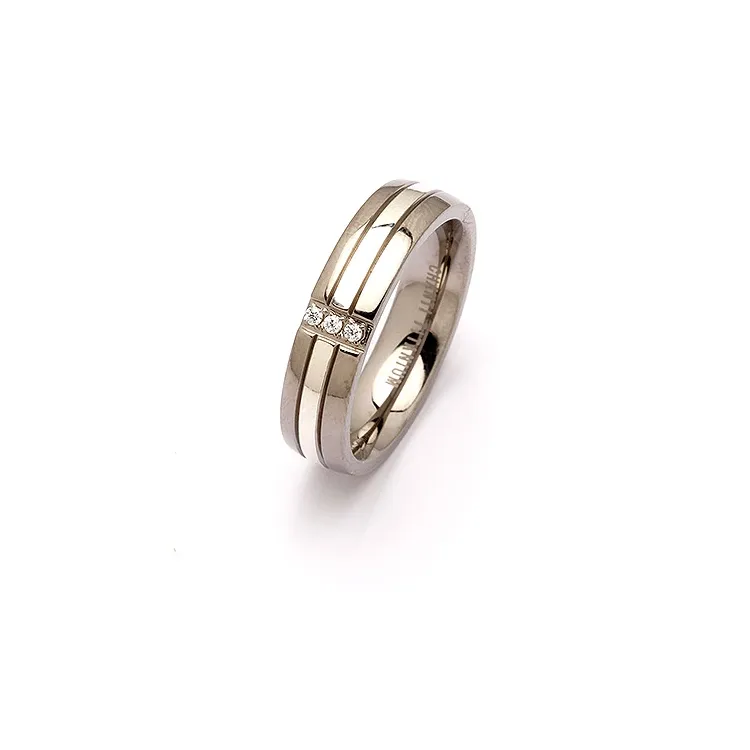 testsieraad ring in titanium en zilver