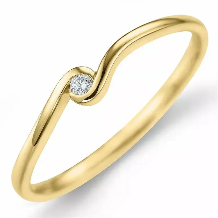 verzamelmonster diamant ring in 9 karaat goud 0,02 ct