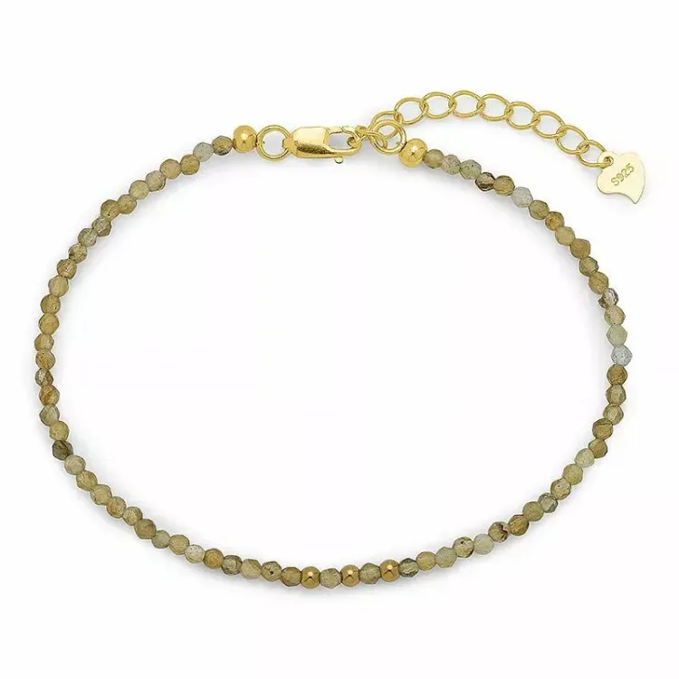 verzamelmonster olijfkleurig armband met labradoriet en 3 hematite