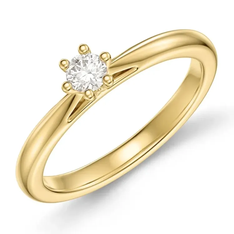 verzamelmonster 0,20 ct lab grown diamant solitaire ring in 9 karaat goud 0,20 ct