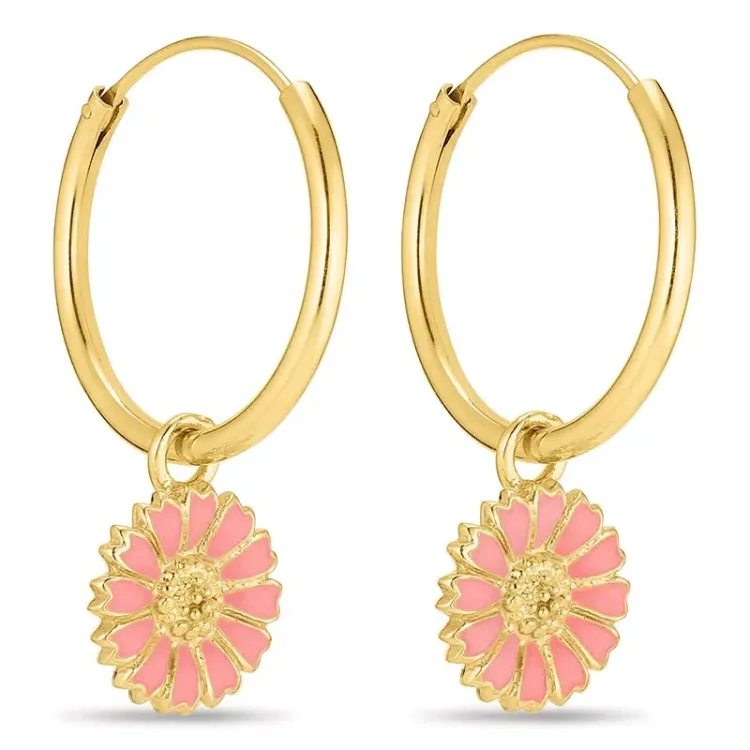 verzamelmonster margriet pink creool in verguld zilver - Marie