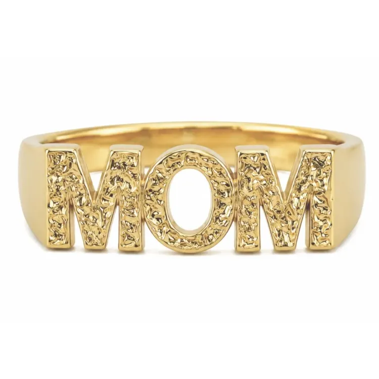 verzamelmonster mom ring in verguld messing - My Letter
