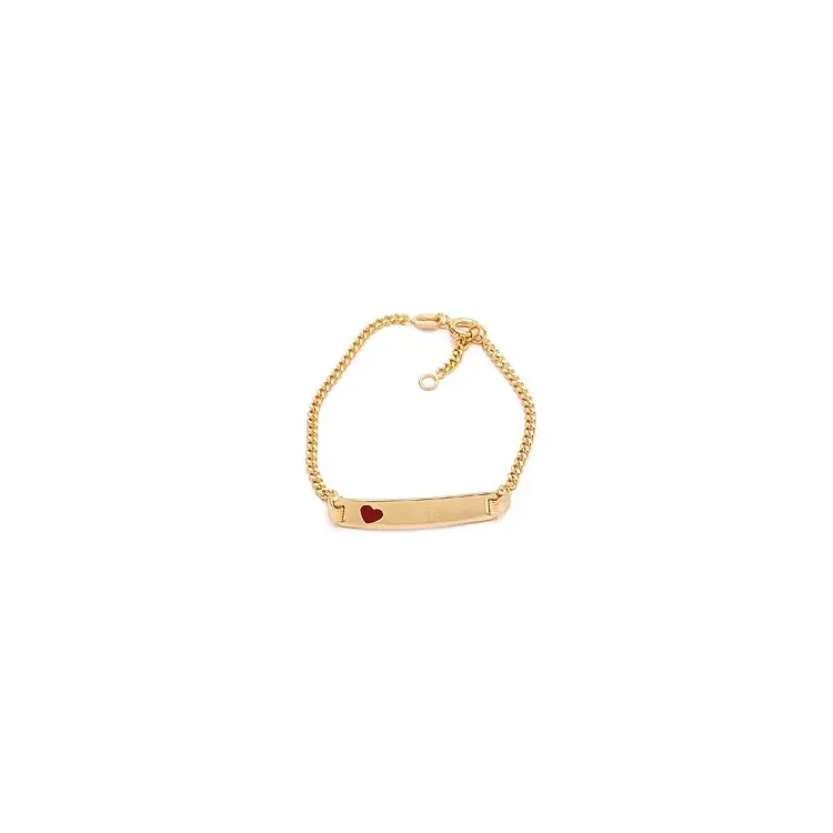 testsieraad kinder armband in verguld sterlingzilver met hartjes hanger in verguld sterlingzilver