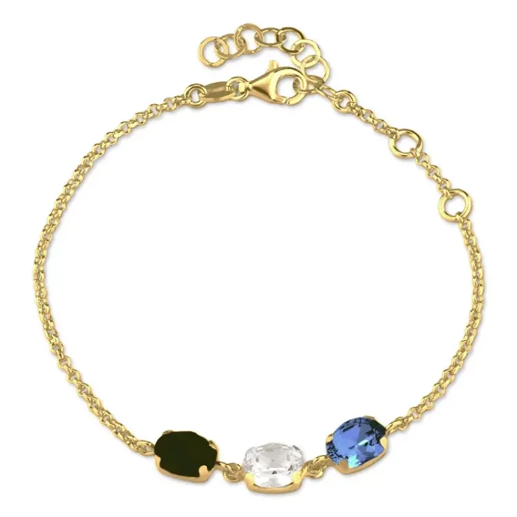 testsieraad armband in verguld sterlingzilver met hanger in verguld sterlingzilver