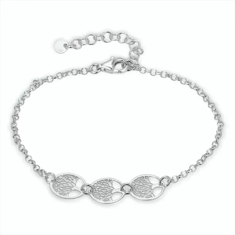 verzamelmonster boom van het leven armband in gerodineerd zilver met hanger in gerodineerd zilver