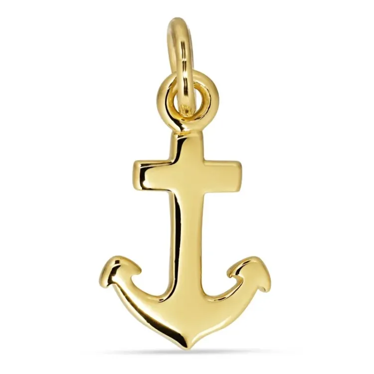 verzamelmonster anker hanger in verguld sterlingzilver