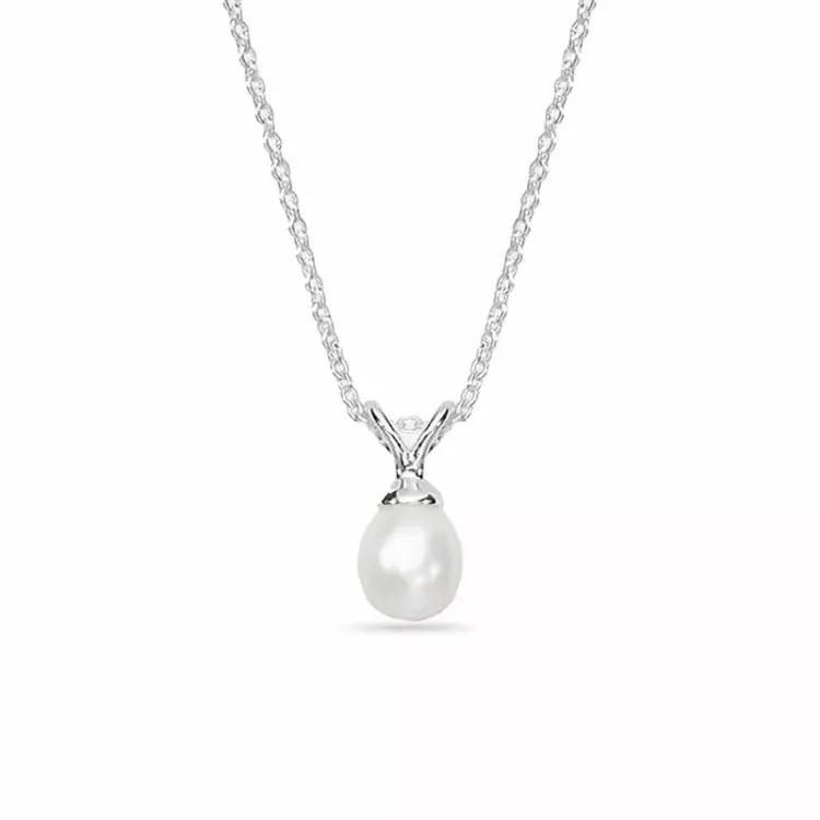 verzamelmonster parel ketting met hanger in zilver