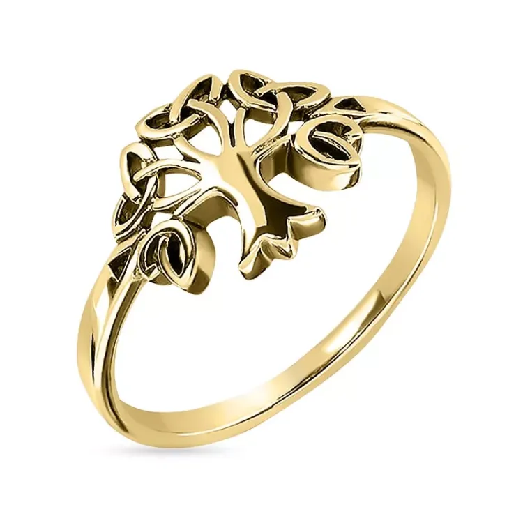 verzamelmonster boom van het leven ring in verguld sterlingzilver