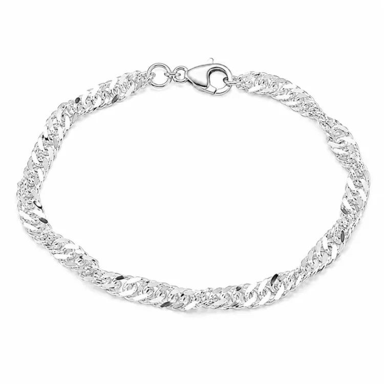 BNH singapore armband in zilver 17 cm x 4,7 mm