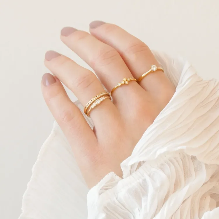smal witte zirkoon ring in 9 karaat goud - Gold Collection