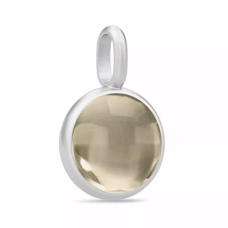 Julie Sandlau Prime hanger in satijn gerodineerd sterling zilver rookkleurige kristal