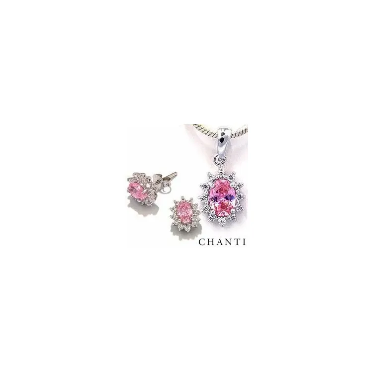 Set in gerodineerd zilver zonder ketting