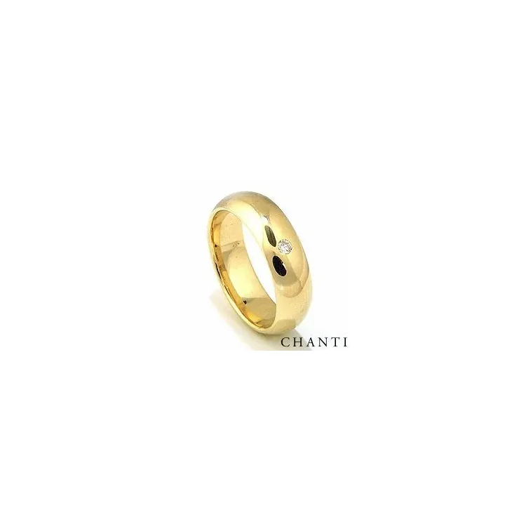 Trouwring in 14 karaat goud 0,05 ct