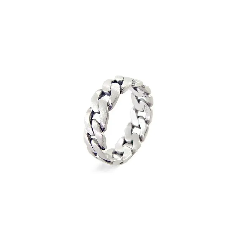 panzer ring in zilver
