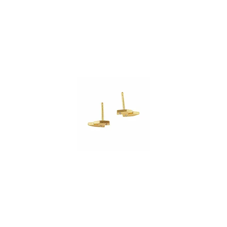 RebekkaRebekka Mira earplug oorbellen in verguld sterlingzilver witte zirkoon
